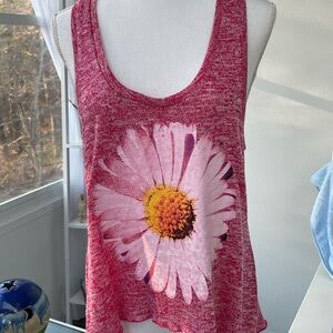 Floral Print Red Tank Top